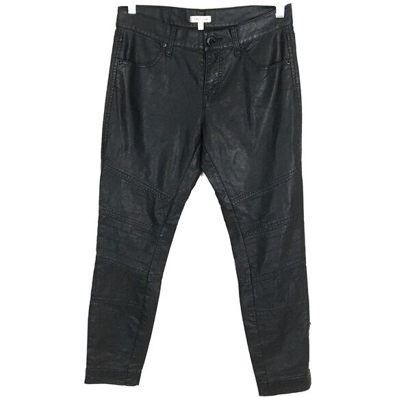 Urban Outfitters Silence & Noise Faux Leather Moto Zip Pants Black Size 27 - Picture 2 of 16